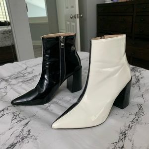Nasty gal black and white bootie - Size US 8/ UK 6/ EU 39